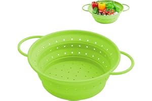 GANILITY Scolapasta Pieghevole, 21,5 cm Cestino Portatile, Colapasta per Lavello, Scolapasta, Colapasta, Colapasta da Cucina, per Scolare Pasta, Verdura, Frutta, Verde