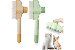 ZORTVUL Peigne Anti-Puces Pour Chats, 2 Pièces Peigne Anti-Puces Autonettoyant Pour Chat Et Chien, Brosse Multifonctionnelle Pour Chats Avec Bouton De Déclenchement Pour Poils Courts Et Longs