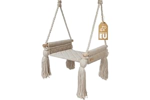 ‎CREATE FOR YOU Create for you® - Baby Schaukel Indoor, Große Kinderschaukel Holz, Schaukel Baby, Babyschaukel Türrahmen, Holzschaukel für die Deckenmontage, höhenverstellbar, 46x36x12 cm, Farbe Beige