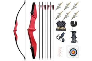 Monleap Archery 53" Takedown Recurve Bogen und Pfeile Set für Erwachsene Langbogen-Kit Gerader Bogen für die Linke und rechte Hand für Anfänger beim Jagdschießen