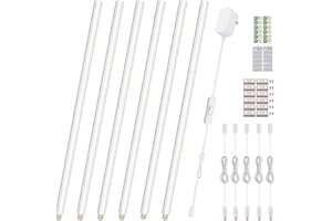 Cefrank Éclairage LED sous les armoires, 6 pièces, 30 cm, rampes lumineuses connectables sans soudure pour armoire, cuisine, étagère, établi, éclairage d'armoire, 1200 lumens, blanc 6000 K