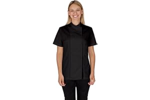 PALLTEX Nori Lady SS Chaqueta de Cocinero Mujer Chaqueta de Cocinero Mujer Ropa de Cocina Profesional Chef Uniforme Manga Corta Chaqueta de Cocina Mujer