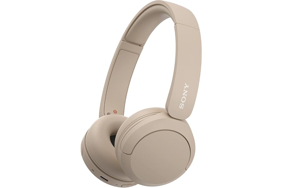 Sony WH-CH520 Auriculares Bluetooth con 50 h de batería, sonido DSEE y micrófono integrado, Beige