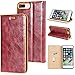 Produktbild 2017 Neu Hochwertige Kohlefaser automatische Saug-Schnalle Hülle Case ,TPU + Leder Cover Full Body Schutz für apple iphone 7plus(Rotwein)