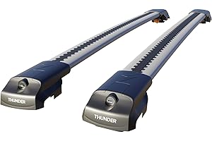 Thunder Carrier TRX1 Roof Rack For VOLKSWAGEN TIGUAN (5N) SUV 2016-ONWARDS Grey Aluminium Roof Rack Cross Bars Lockable - Fit Raised Side Rails Roof Rails Cross Bar, Rail Carrier