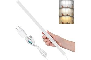 SOAIY 40 x 1.75cm Luce sottopensile cucina Lampada sottopensile Barra led cucina USB magnetica a 3 Colori Fredda/Calda/Neutra Funzione di memoria per Cucina,Bagno,Armadio,Specchio