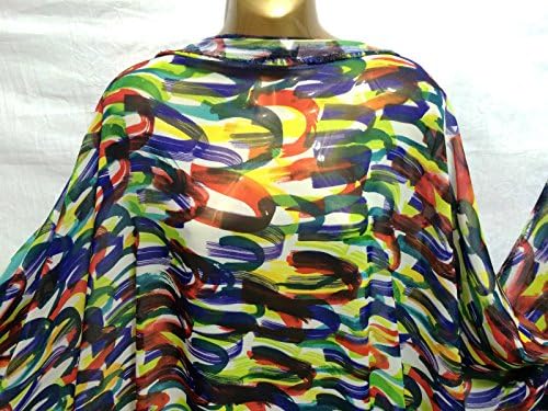 Smooth Multi Coloured Chiffon African Print Dress/Craft Fabric