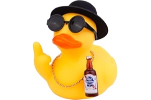 Mwmoeen Gummi Ente Auto Armaturenbrett Dekorationen Ente Auto Ornamente mit Top Hat Sonnenbrille Nette Prop für Auto Zubehör, 9cm