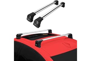 OMAC Barras portaequipajes básicas compatibles con BMW Serie 4 G26 Gran Coupe 2020-2025, aluminio, 75 kg, plata, 2 piezas, puntos de fijación para portabicicletas, cajas de techo, portaesquís, con