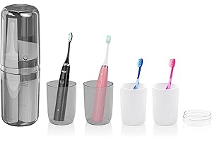 LucyStudio 4 w 1 etui podróżne na szczoteczkę do zębów przenośne pudełko do przechowywania szczoteczki do zębów, szary, Przenośny