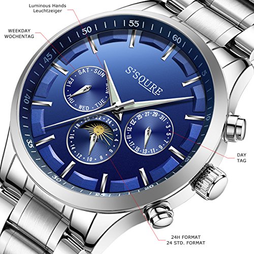 Alienwork-mechanische-Automatik-Armbanduhr-Multi-funktion-Automatikuhr-Uhr-Herren-Uhren-elegant-modisch-Metall-blau-silber-S004GA1-G-03