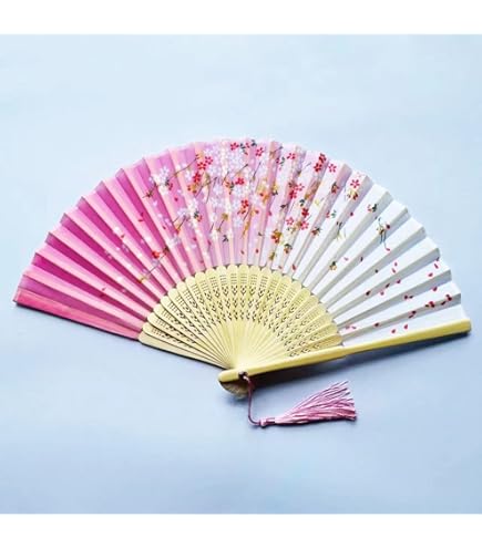Lot De 4 éventails Pliables En Bambou Et Papier Blanc - Style Vintage, 21 Cm, Pour Décoration Ou Cadeau