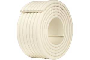 ZOMPAGO Baby Proofing Edge Protectors, 2m Sticky Foam Padding, W-Shape Wall Corner Foam Bumper Strip, Self Adhesive Safety Guards for Nursery,Kitchen,Wall,Table,and Fireplaces,White