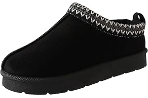 GENERIC Girls' Faux Fur Slip-On Winter Slippers – Cozy Aztec Mules for Kids, Warm & Snug