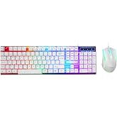 Everest KM-198 Luminax G&ouml;kkuşağı Aydınlatmalı Q Gaming Oyuncu Klavye + Mouse Set (BEYAZ)