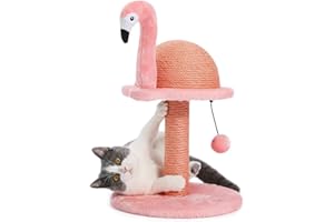 PAWZ Road Kot Drzewo w kształcie flaminga, nowoczesny słupek kuli dla kociąt, flaming, 48 cm