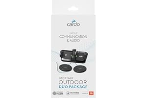 Cardo PACKTALK Outdoor Duo Pack, Helm-Kommunikationssystem, ideal für Ski, Snowboard und Radfahren (Schwarz, Zweierpackung)