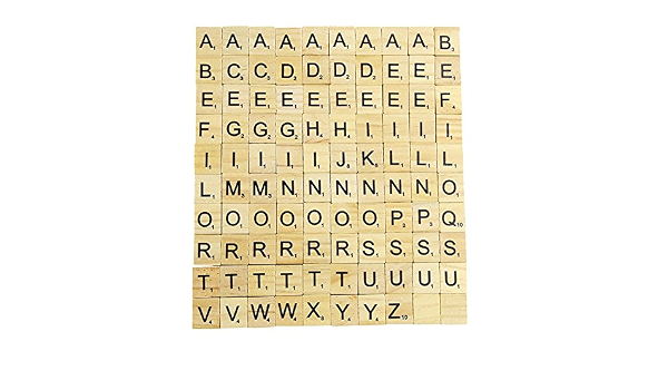 T Meka 100 Pcs En Bois Scrabble Carreaux Lettres Numeros Artisanat Bois Alphabets Bebe Jouet Amazon Fr Bebe Et Puericulture