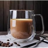 2 Adet &Ccedil;ift Cidarlı Cam Kupa Bardak 250 ml &Ccedil;ift Camlı Bardak Kupa Double Wall