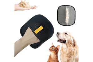 POWOMAO Pets Hair Removal Gloves, Electrostatic Pet Hair Remover Glove, Washable Double-Sided Dog Grooming Gloves, Reusable Cat & Dog Hair Remover,For Pets Carpet Bed Couch Sheets Clothes (1PCS)