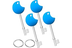 DHEISHA 4Pcs Radar Key for UK Disabled Toilet, Mellbree Zinc Alloy Toilet Key for UK Disabled Toilets