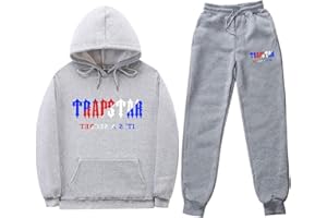 XUEQINGDE Tuta Trapstar Uomo Donna,2 Pezzi Trapstar Tuta Jogging Sportiva Set Autunno Inverno Completo Trapstar Ricamata Shooters In Pile Unisex