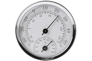 BIlinli Medidor de Humedad de Temperatura montado en la Pared Termómetro e higrómetro Instrumentos meteorológicos Medidores de Humedad de Temperatura para Sala de Sauna Hogar