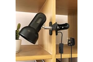 Zevnico Clip Lamp, Black Clip Light for Bed, Adjustable 360° Rotating E26 E27 Clamp Lamp for Book Reading, Spotlight with Plug, Portable Desk Shelf Table Headboard Bedside Light