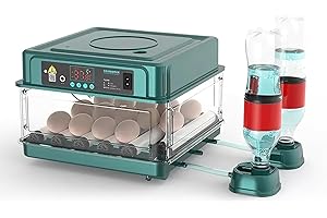 UOEONR Brutautomat Vollautomatisch,Inkubator für 10-36 Eier mit Automatischem Wenden der Eier und Automatischer Befeuchtung,Brutkasten mit Feuchtigkeitsanzeige für Hühner,Enten,Gänse und Wachteln (10 Eier)