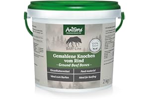 AniForte Ground Beef Bones formerly Meat & Bone Meal 2kg: Raw Dog Food Supplement for Cats & Dogs with High Calcium