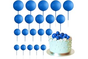ASTARON 20 Pcs Ball Cake Topper Decorations Mini Balloons Cake Topper Sticks Royal Blue Balls Cake Picks for Wedding Birthday Cake Decorations