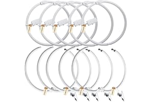 Lsgoodcare 10Pcs Abrazaderas de Cortina Abribles con Anillos Blanco 3Inch, Fuerte Clip de Cortina Decorativo de Metal Grande, Anillos de Clip Abiertos para Cortinas ﻿