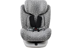 JYOKO Kids Funda de algodón para Silla de Coche Compatible con Star Ibaby, Baby Auto Fix NOE (White Star)