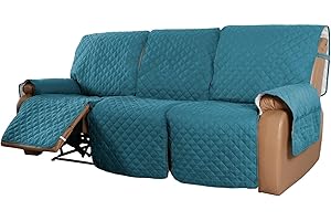 WWQQKJ Copridivano Reversibile Fodere per Sedia Relax 1/2/3 Posti Antiscivolo Impermeabile per Divani Reclinabili Trapuntata Copridivani con Tasche Portaoggetti AntiGraffio Salvadivano(10,3 Persone)