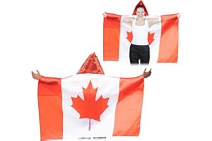 UOQO Kanada-Flaggen, groß, 90 x 152 cm, kanadische Umhang-Flagge, Banner, Dekorationen für internationale Paris-Spiele, Dekoration und Fußball-Europameisterschaft 2024, Flaggen der Welt, 2 Stück