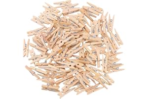 LOMIMOS 100 Pièces Mini Pinces de 2,5cm en Bois, Petite Pinces à Linge pour Polaroid Photo Travaux Manuels Séchager des Vêtements et des Chaussettes