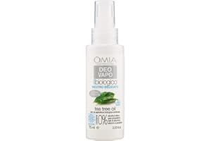 OMIA LABORATOIRES Omia, Deo Vapo Eco Biologico con Tea Tree Oil, Deodorante Rinfrescante e Antiodore, Senza Sali di Alluminio e Gas, Freschezza per 24 ore, Deodorante Uomo e Donna, Dermatologicamente Testato - 75 ml