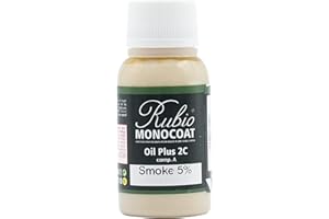 Rubio Monocoat Wood Oil 0.8 m² - Oil Plus 2C - Fast-Drying Ecological Wood Preserver for Indoor Use, Linseed Oil for Wood Treatment - Smoke 5%, 20 ml (Sample)