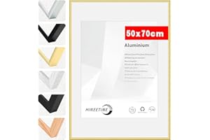 HIMEETIME® 1x Cornice 50x70 cm,Cornice in metallo dorato,Cornice per documenti 50x70 cm Collage grande,Cornice in metallo Cornice in alluminio,Cornice per quadri 50x70 Cornice per foto