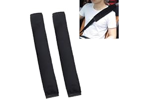 2PCS Juttzzei Voiture Protege Ceinture de Sécurité Coussin, 15,7"/40cm Protection Ceinture de Sécurité pour Enfants et Adultes Protéger Cou/Epaules, Coussin Ceinture Voiture Enfant en Peluche - Noir