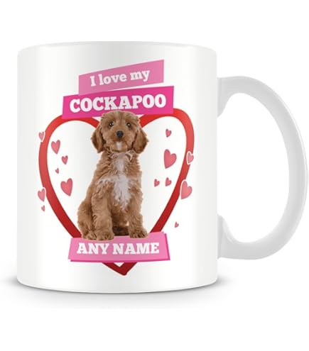 Vixar Cockapoo Tasse En Forme De Avec Motif Aquarelle - Cadeau D'anniversaire, De Travail, De Bureau, De Thé Et De Café (rose