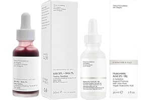 SBYHBHYDS 𝐓𝐡e 𝐎𝐫dinary Hyaluronic Aicd 2%+B5 (30ml) and AHA30% BHA 2% Peeling solution (30ml),Feuchtigkeitsspendende Anti Aging Essenz,Bundle Face Care Augen Set (Feuchtigkeitsspendend+Anti Aging)