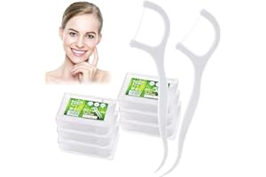 Czemo Czemo Nić dentystyczna 300 szt. wstępnie wycięta szczoteczka międzyzębowa do codziennego czyszczenia, wykałaczki, 6 szt