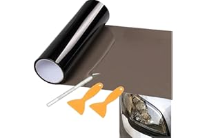 Film teinté pour phare de voiture Film Feuille Autocollant Couverture Pour phare de brouillard arrière En vinyle 30 x 300 cm pour Phares, Feux de Brouillard et Feux Arrière de Voiture Noir clair