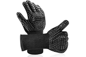 OUTDOUSE Guanti da barbecue, resistenti al calore, guanti da forno, guanti da forno, guanti da forno, guanti da forno per barbecue, fino a guanti da cucina per cucinare..