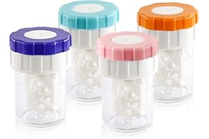 XIONGHONGLONG High-quality contact lens container, contact lens cleaner, 4 contact lens storage, contact lens case, contact lens boxes with cups, contact lens colour contact lens container, White, Casual