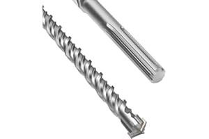 MOXPIFY Punta SDS Max a doppia elica, con 4 taglienti in carburo di tungsteno, per trapano a percussione, ideale per calcestruzzo, pietra e pietra naturale, 25 x 340 mm