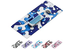 Kraken Keyboards DRIP Tapis de souris de jeu XXL bleu et blanc, tapis de souris professionnel artisanal, bleu et blanc, 91,4 x 40,6 cm d'épaisseur, tapis de souris de jeu XXL étendu (ICE)
