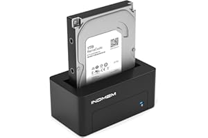 INDMEM Adaptador SAS a USB 3.0, SAS/SATA Hard Drive Reader Enclosure Docking Station for 2.5/3.5 inch HDD SSD with 12V/2A Power Adapter