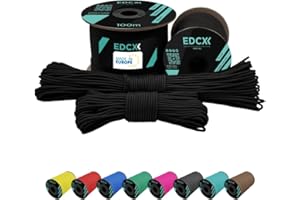 ‎EDCX EdcX 2 mm Nylon Paracord 275 (50 i 100 m) – 100% nylonowa linka, 3-żyłowy przewód, nylonowy przewód 2 mm w wielu kolorach